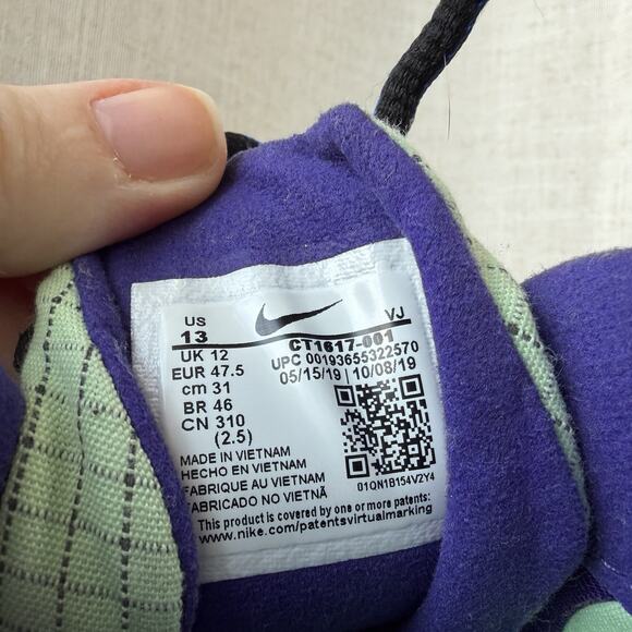 Nike Air Max 270 React CT1617-001 Black Green Purple Size 13 - Picture 14 of 16